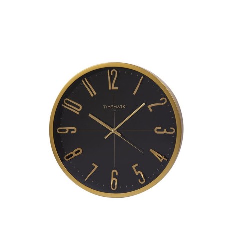 Relógio Parede Timemark Redondo Preto Borda Dourada 34cm - Image product