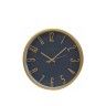 Rel�gio Parede Timemark Redondo Azul Borda Dourada 34cm