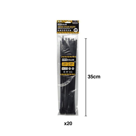 Abraçadeira Nylon Preto Pack 20 - Image product