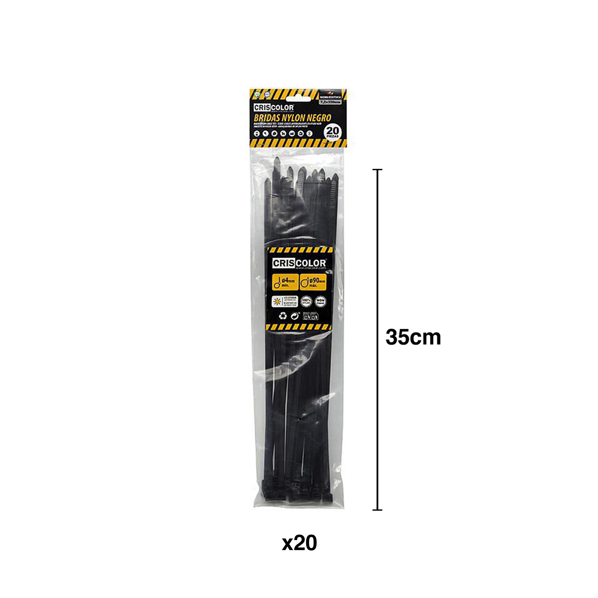 Abraçadeira Nylon Preto Pack 20