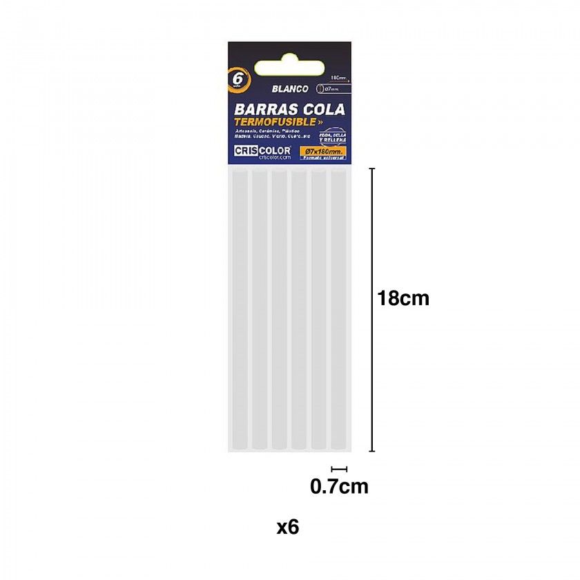 Barra Silicone Redonda Branca 7X180mm Pack 6 Barra Silicone Redonda Branca 7X180mm Pack 6