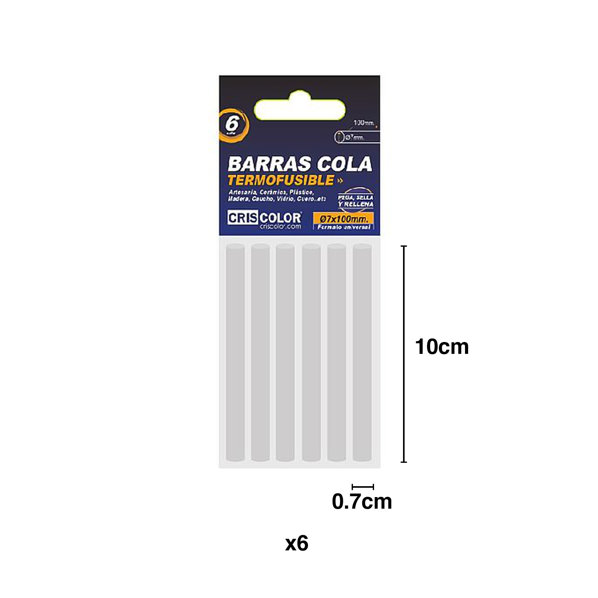 Barra Silicone Redonda Incolor 7X100mm Pack 6