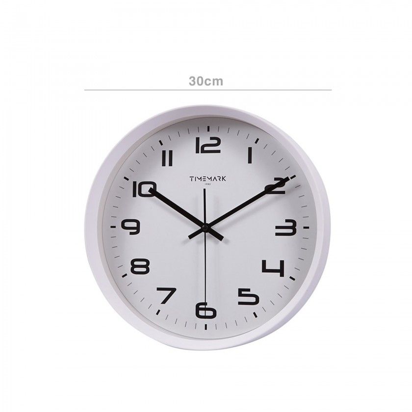 Relgio Parede Timemark Redondo Sortido Branco / Preto 30cm