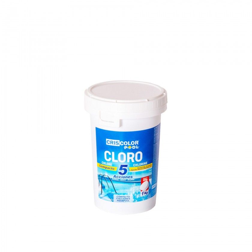 Cloro Compacto 5 Ações Branco 1Kg Cloro Compacto 5 Ações Branco 1Kg
