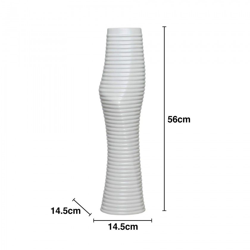 Jarra Cermica Linhas Branco