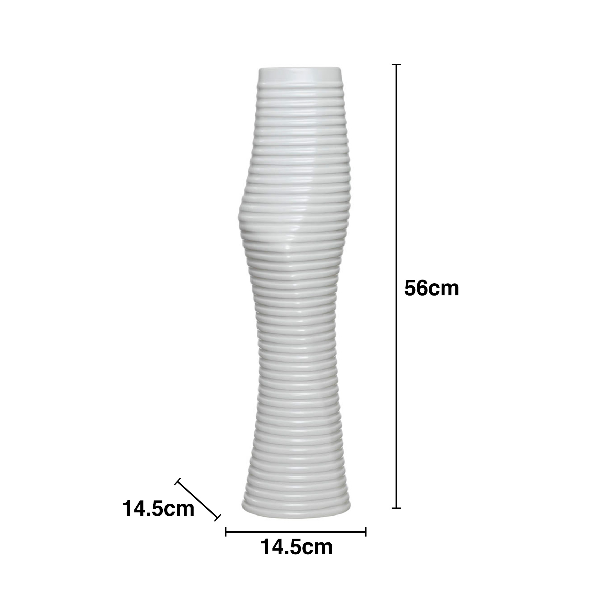 Jarra Cerâmica Linhas Branco