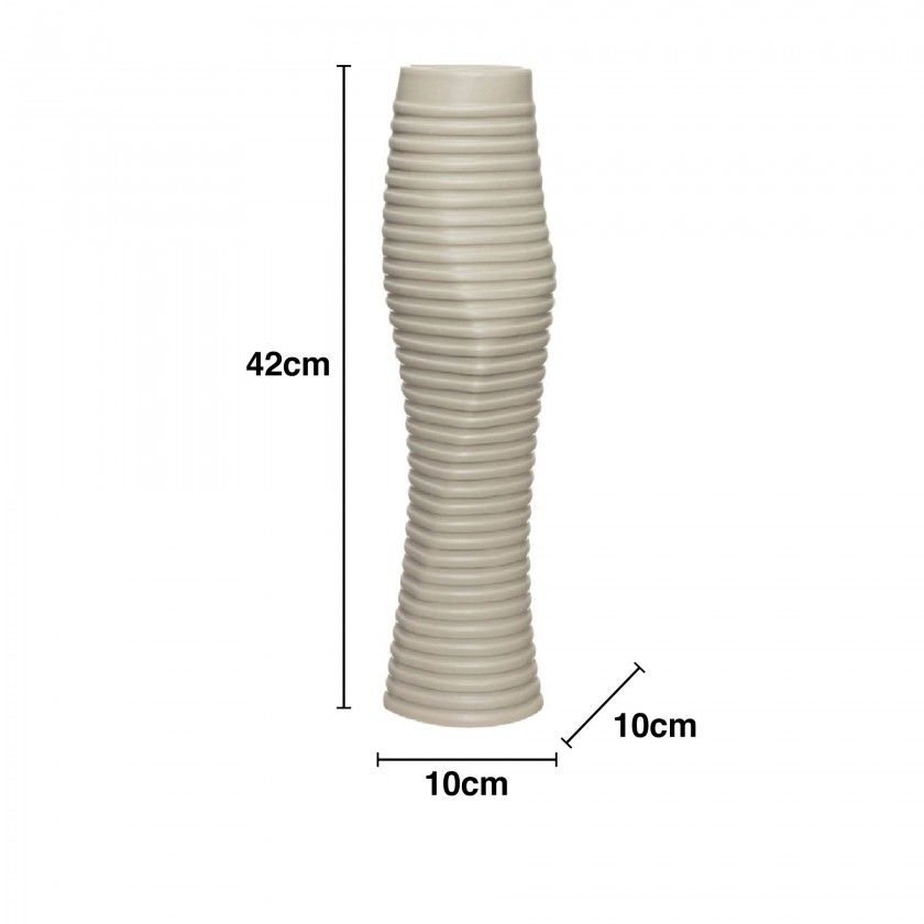 Jarra Cermica Linhas Bege