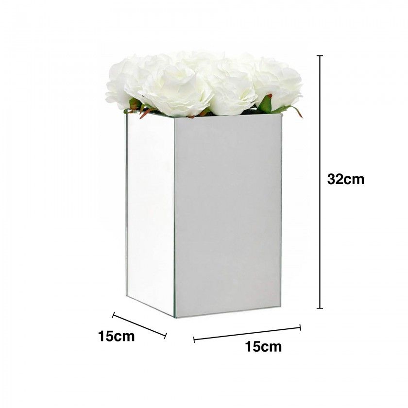 Cubo Espelho Rosas Brancas Cubo Espelho Rosas Brancas