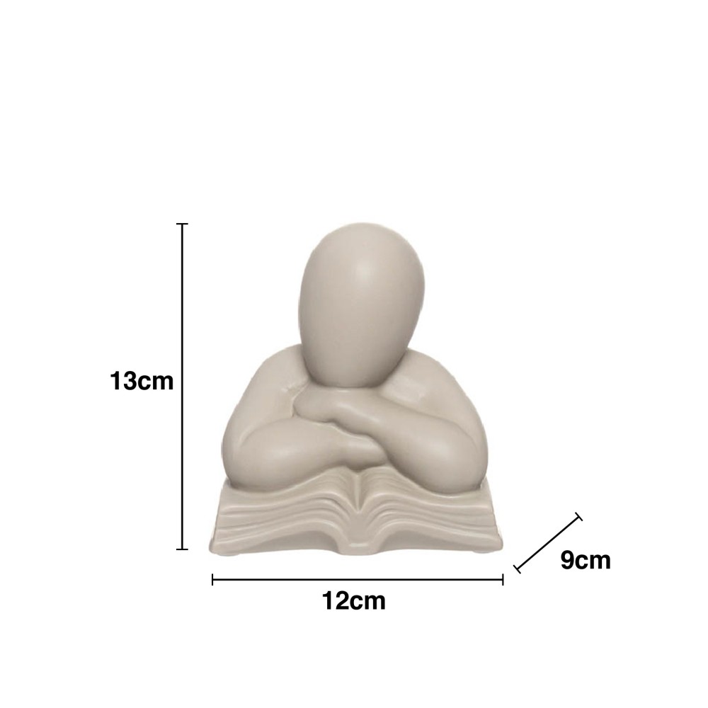 Busto Cerâmica Livro 12X9X13cm