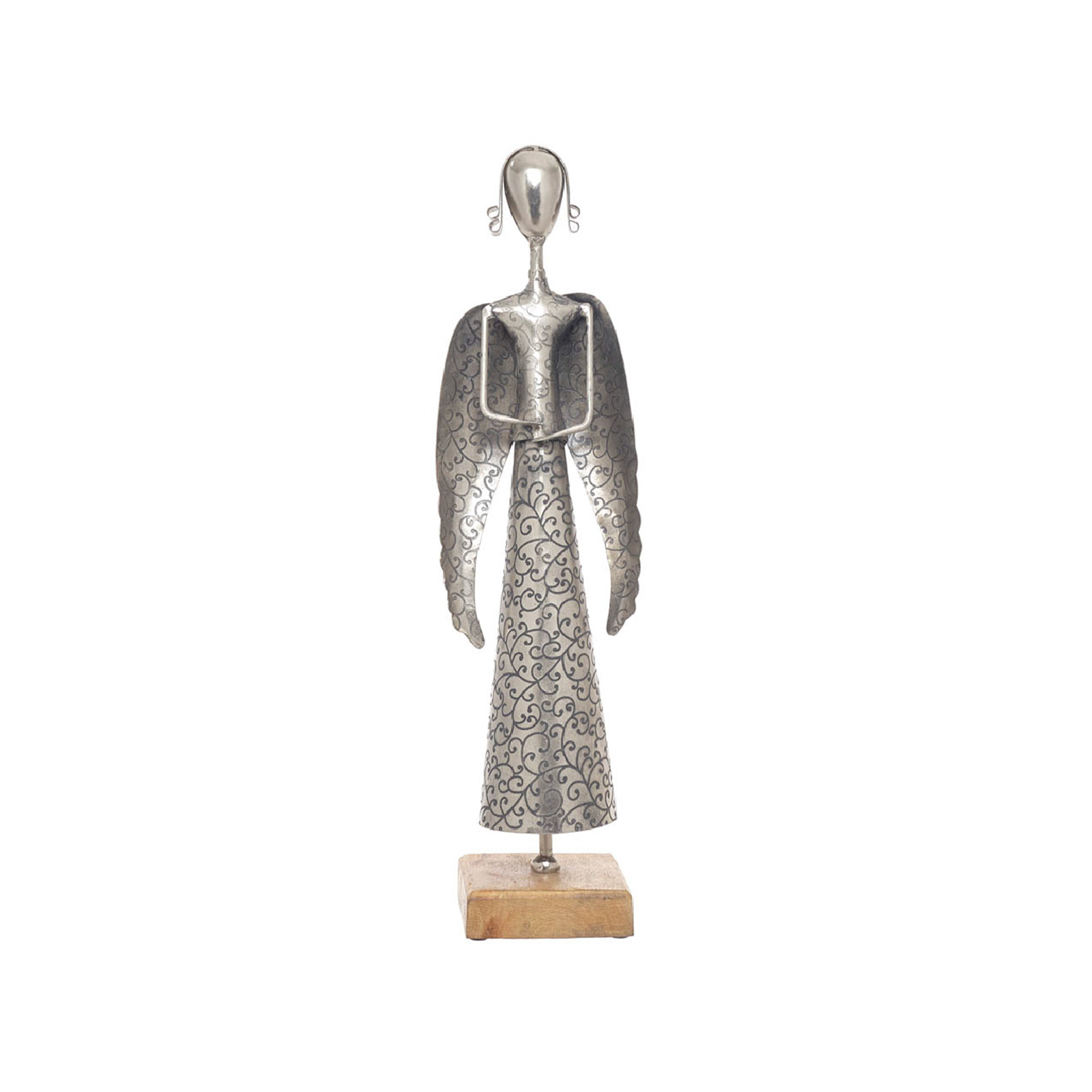 Anjo Decorativo Metal Prateado