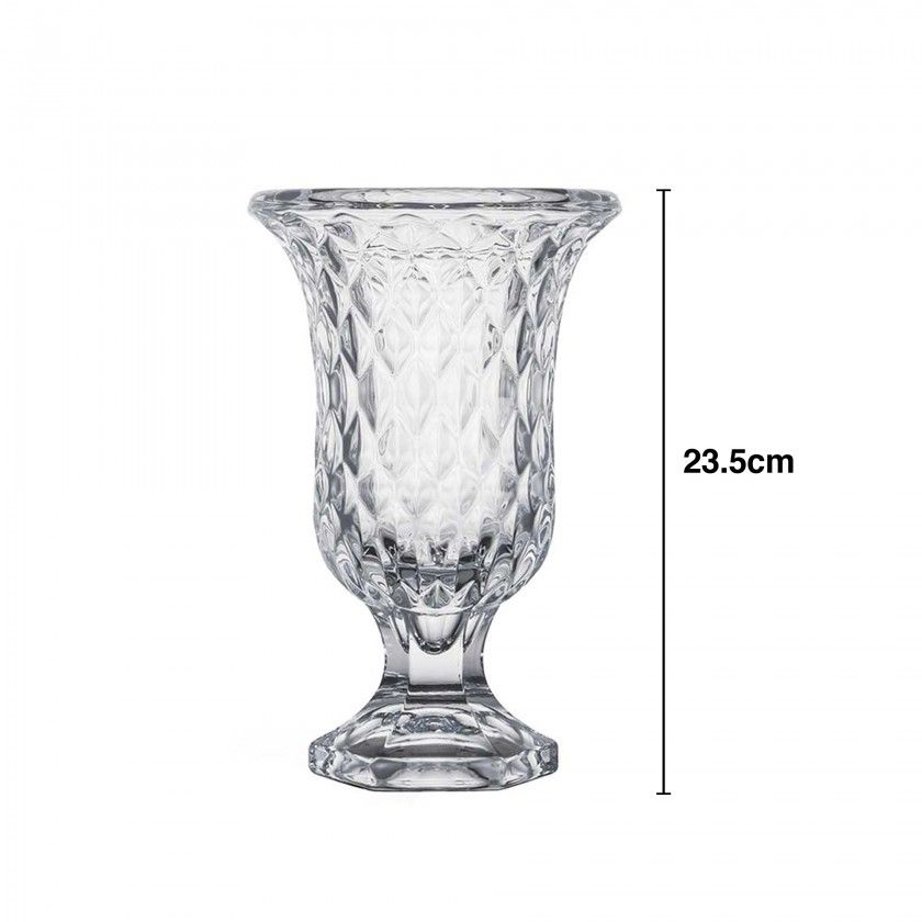 Jarra Vidro com Pé Diamante 23.5cm Jarra Vidro com Pé Diamante 23.5cm
