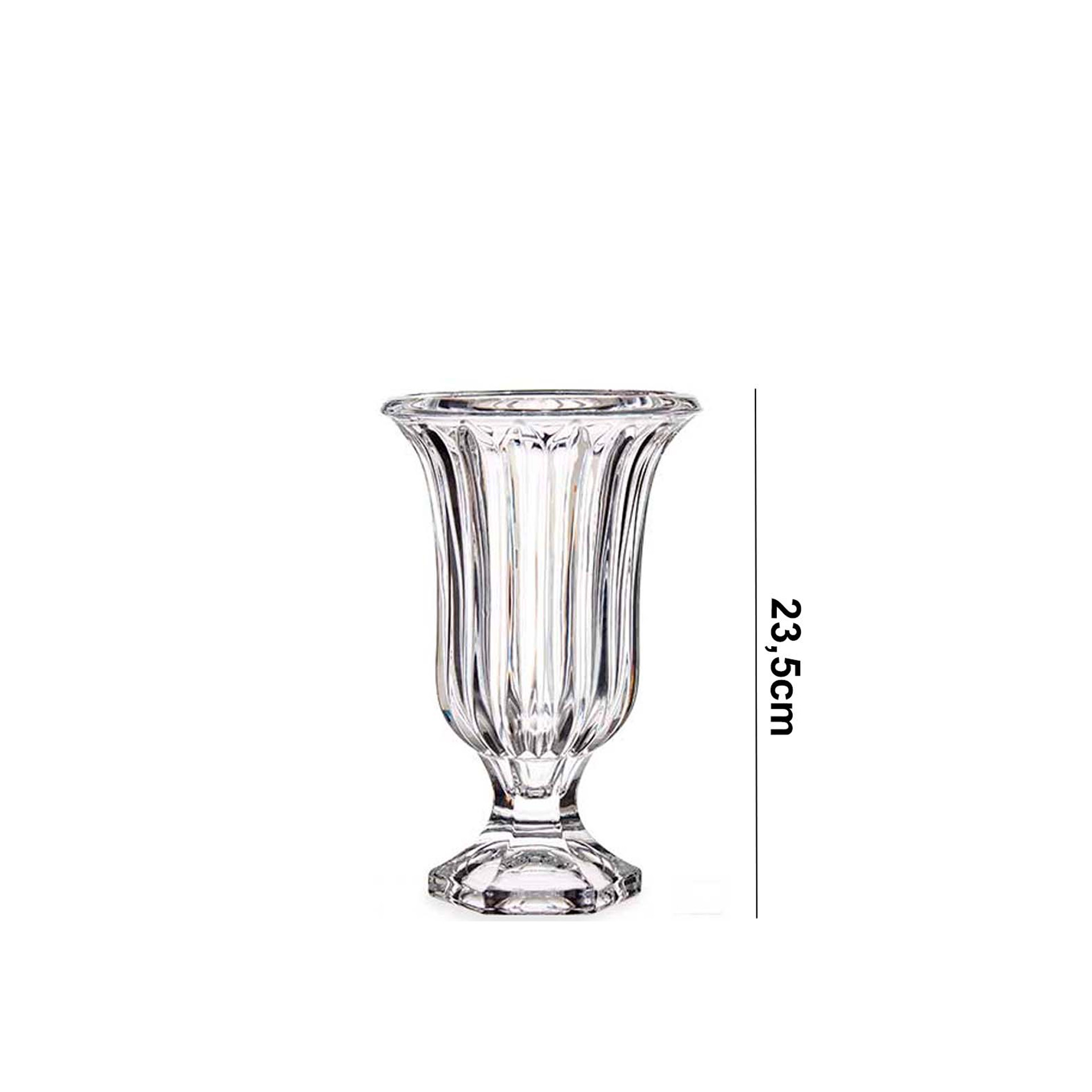 Jarra Vidro com Pé Riscas