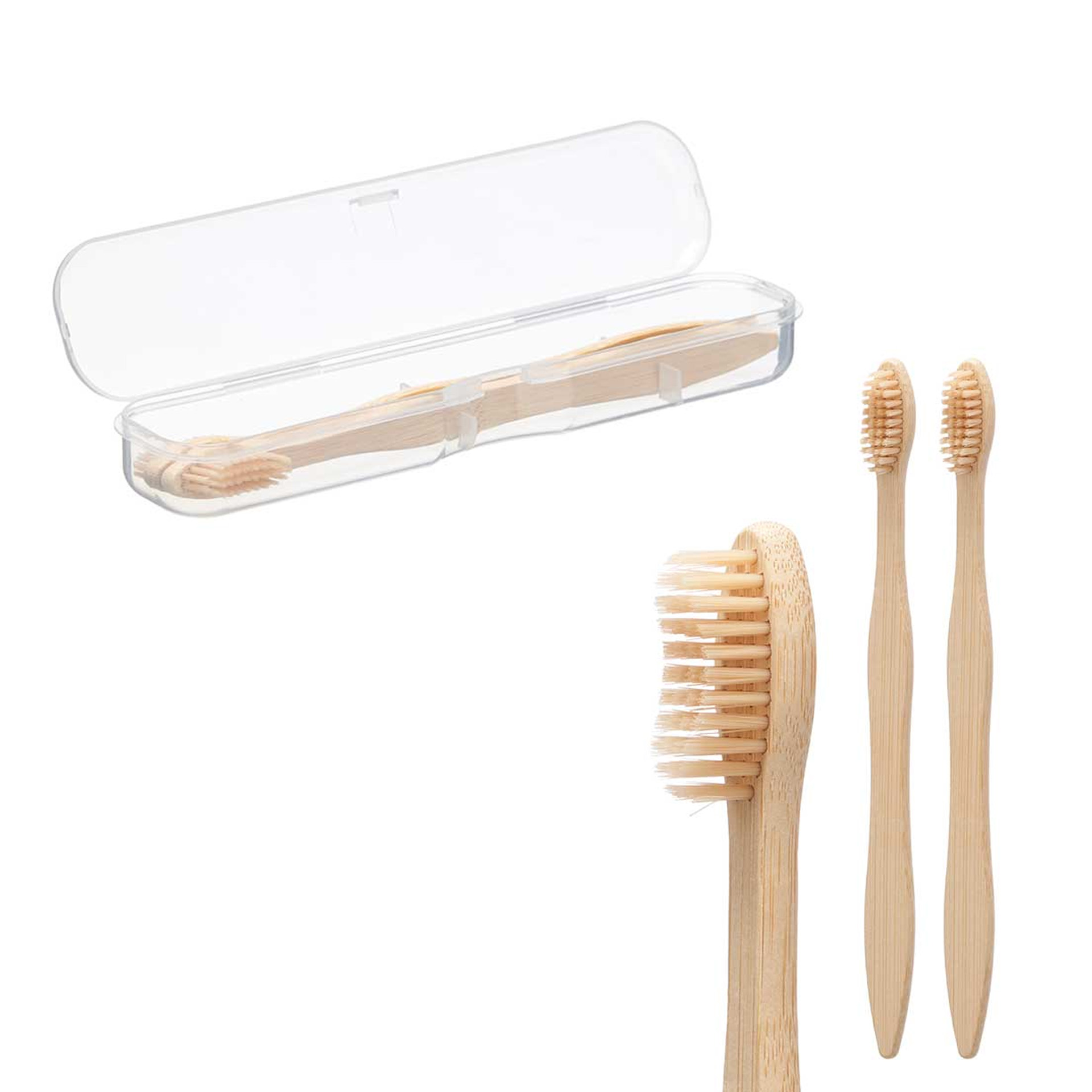 Escova Dentes Bambu Pack 2 + Caixa 20X4.5X3cm