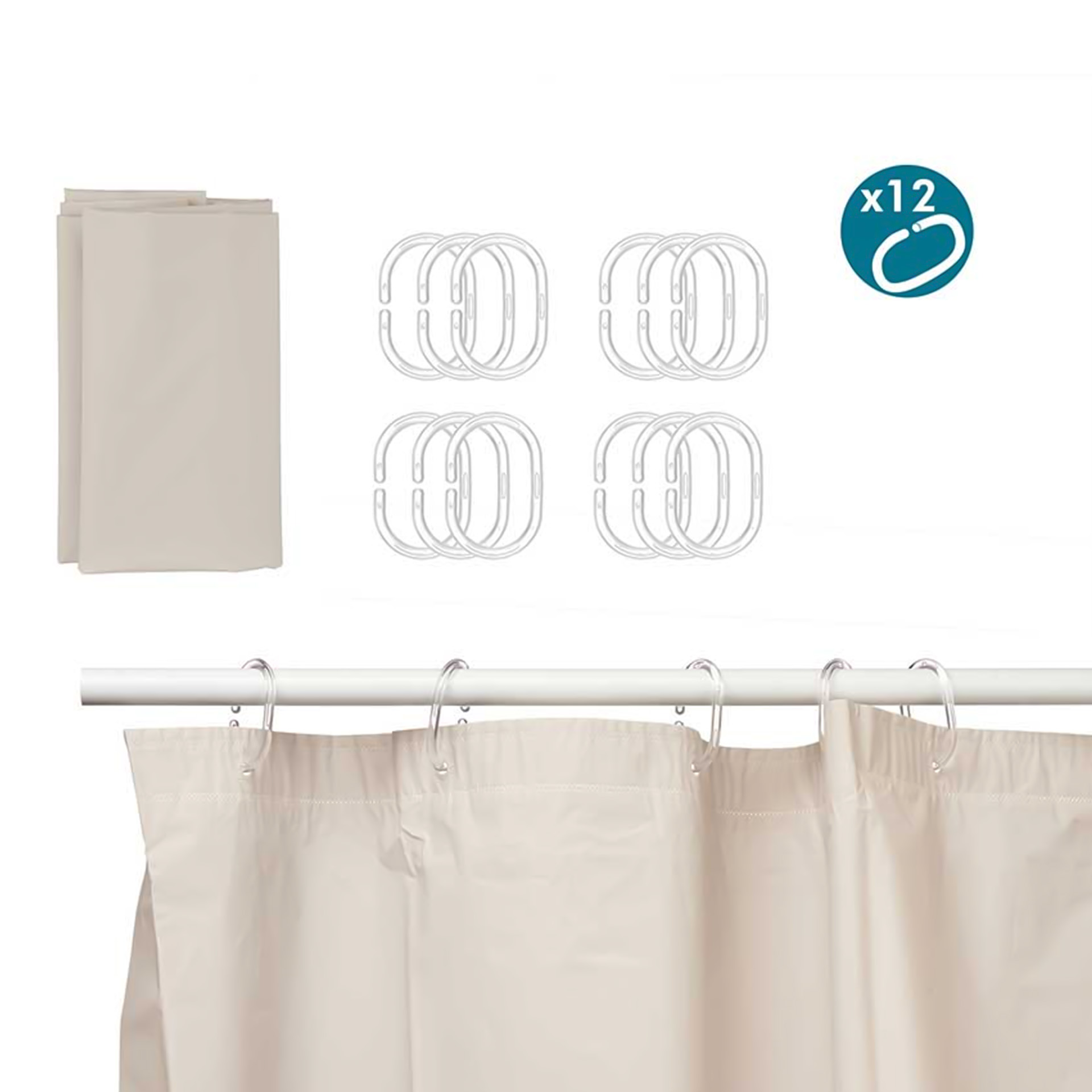 Cortina Plástico Wc 180X180cm