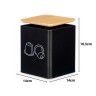 Caixa Cpsulas Caf Metal Tampa Bambu 14X14X16.5cm
