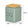Caixa Cpsulas Caf Metal Tampa Bambu 14X14X16.5cm