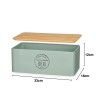 Caixa Po Metal Tampa Bambu 33X18X12cm