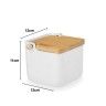 Saleiro Porcelana Tampa Bambu 800ml