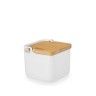 Saleiro Porcelana Tampa Bambu 800ml