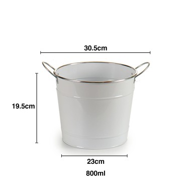 Balde Metal Fio Prata