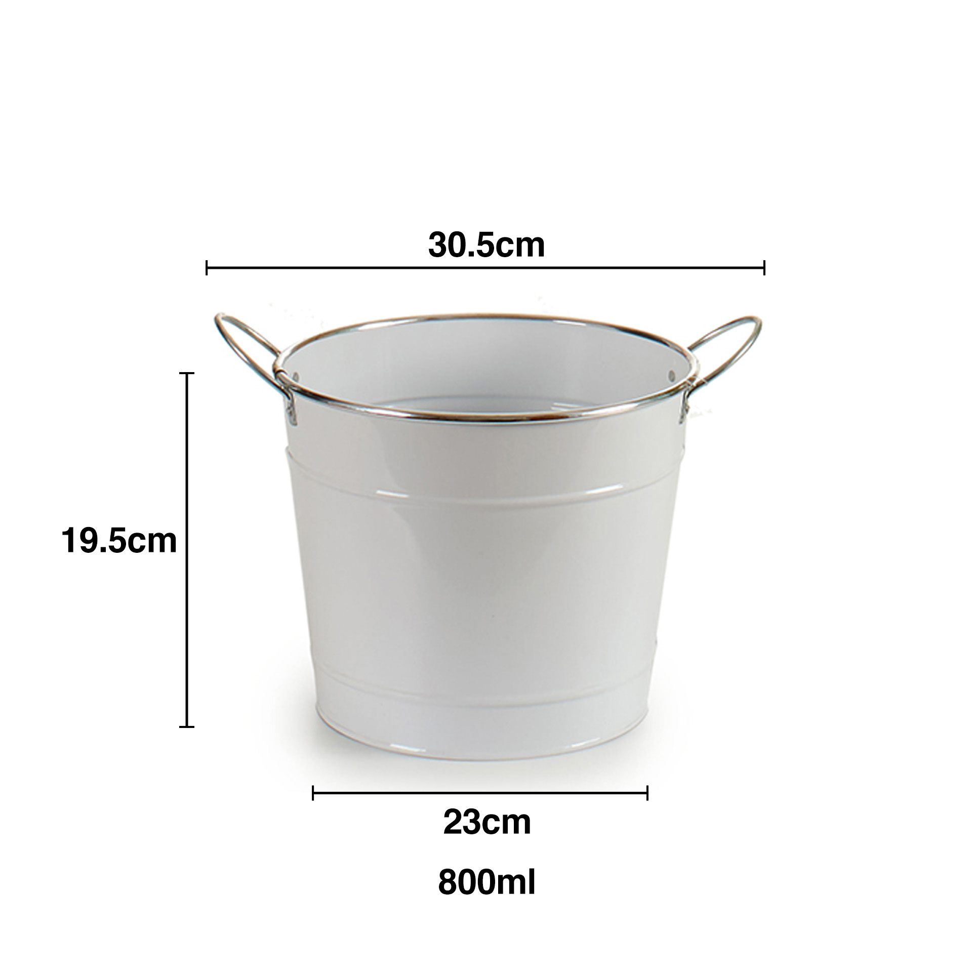 Balde Metal Fio Prata