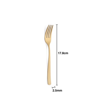 Garfo Inox Stuttgart Gold Sobremesa 2.5mmX17.8cm