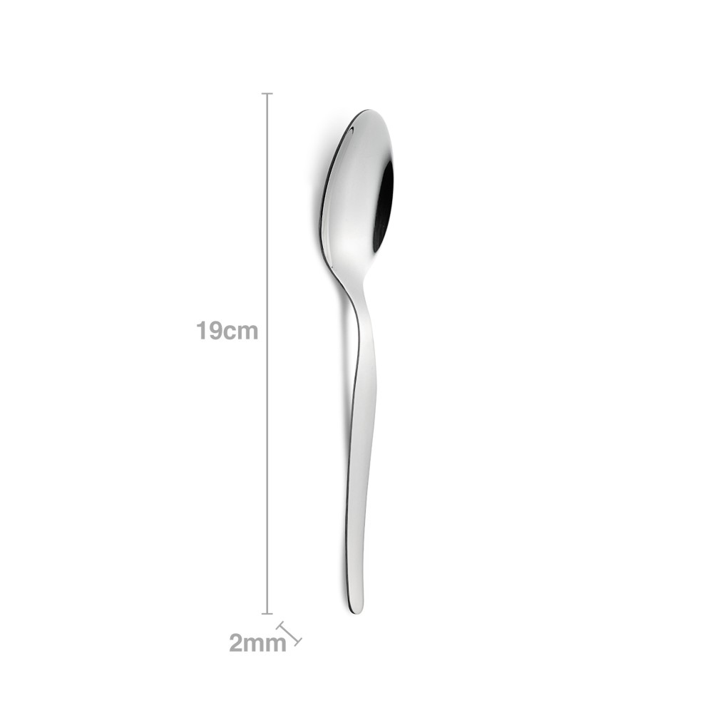 Colher Inox Liso III Mesa 2mmX19cm Pack 6