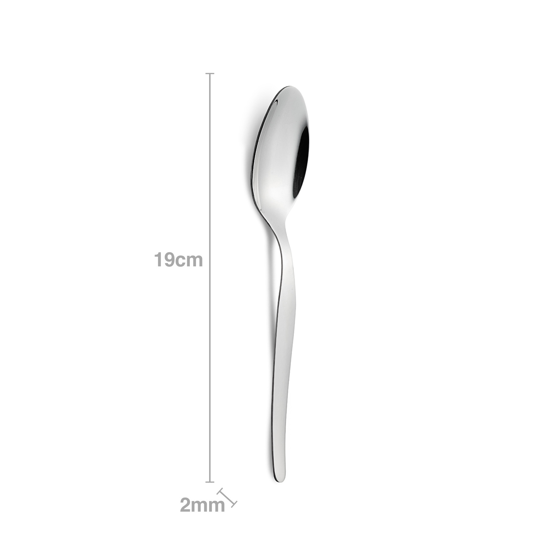 Colher Inox Liso III Mesa 2mmX19cm Pack 6