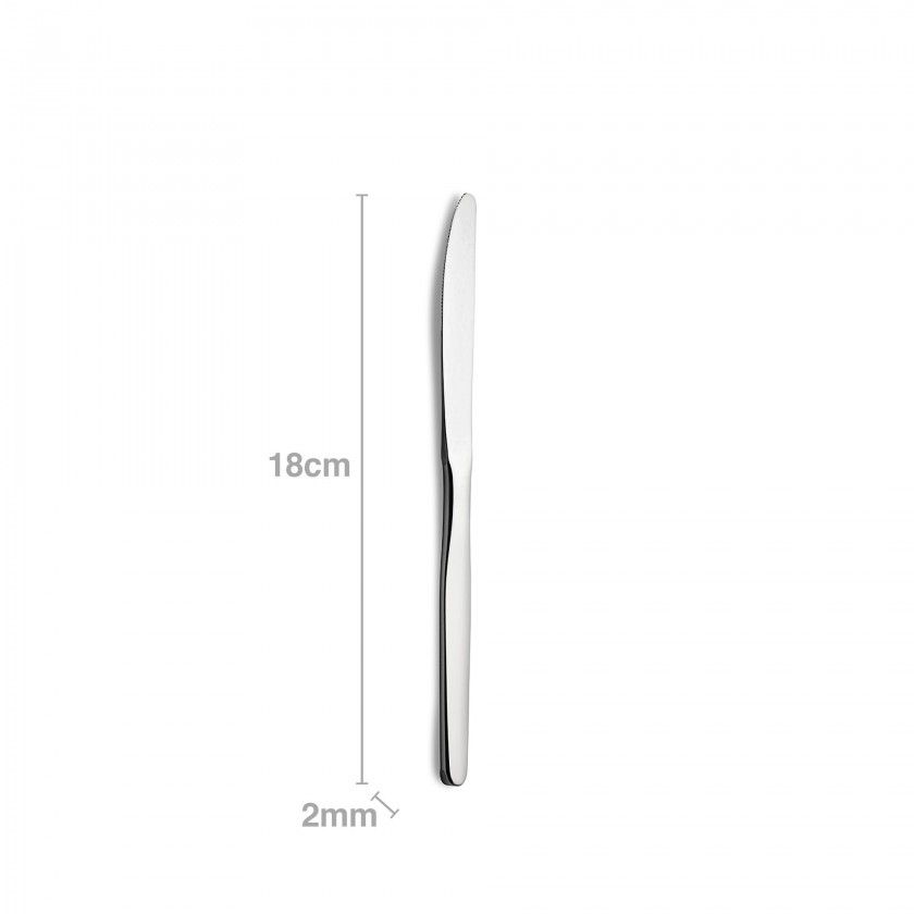 Faca Inox Liso III Sobremesa 2mmX18cm Pack 6
