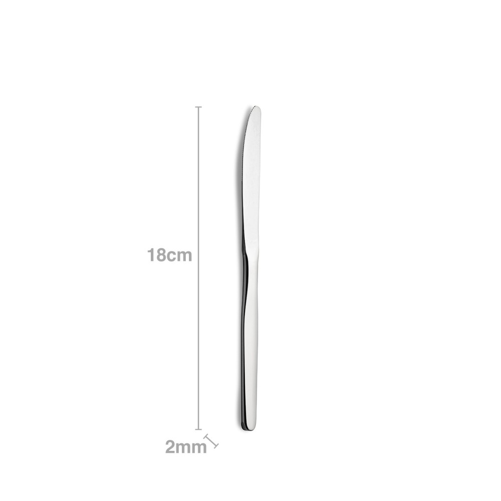 Faca Inox Liso III Sobremesa 2mmX18cm Pack 6
