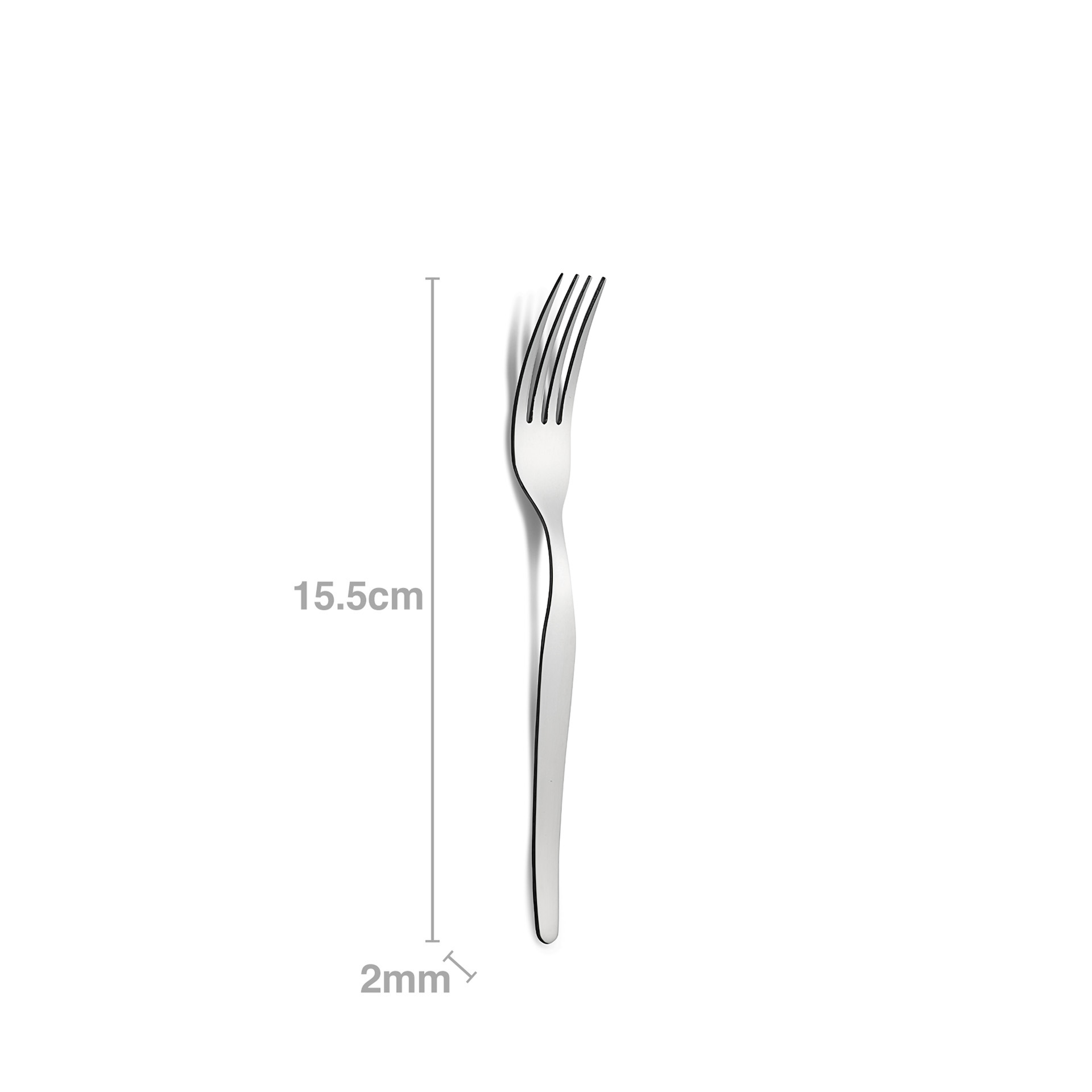 Garfo Inox Liso III Sobremesa 2mmX15.5cm Pack 6