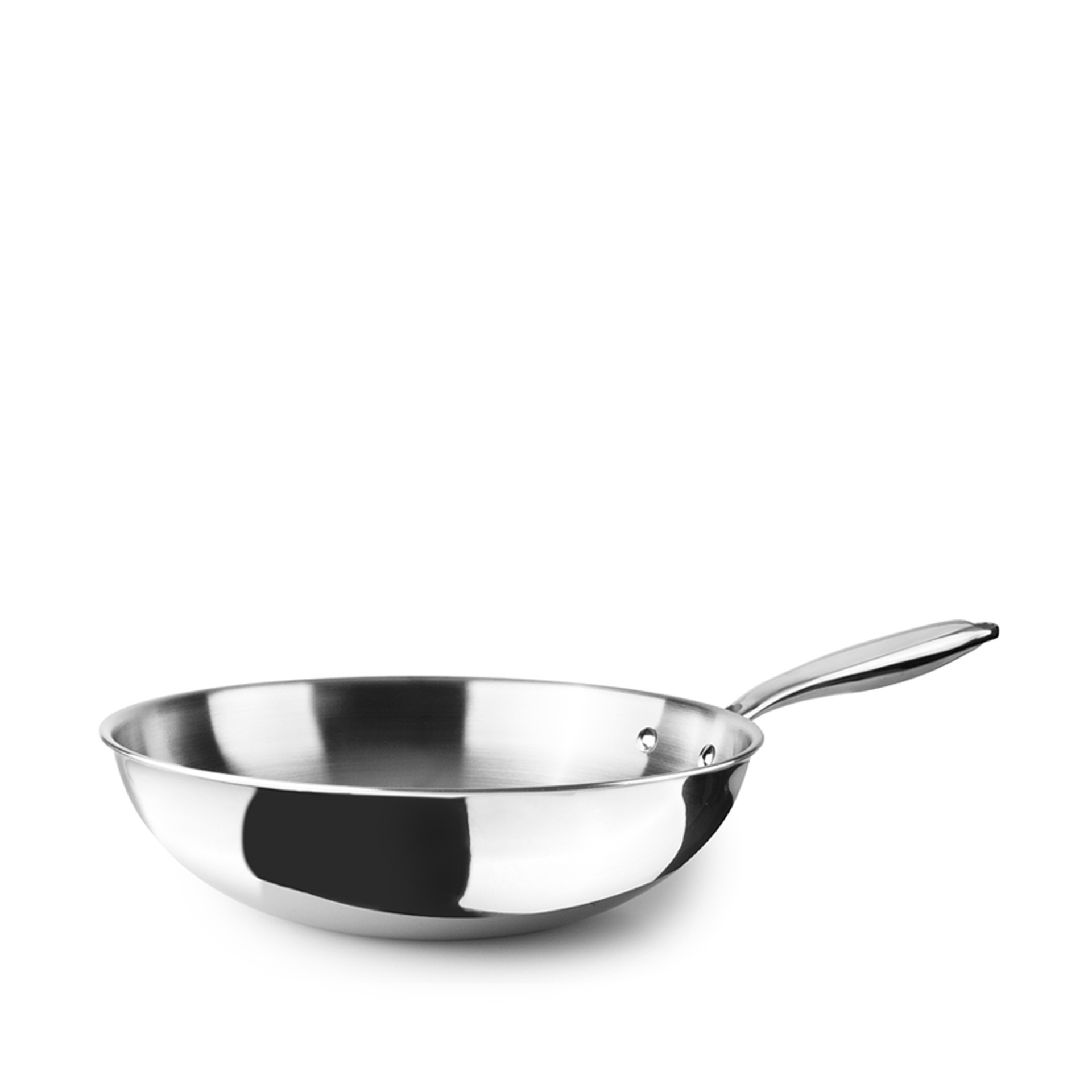 Wok Inox / Alumínio Triply com Cabo 28X9cm