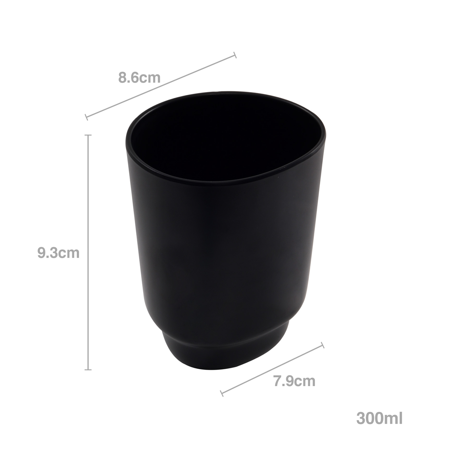 Copo Melamina Karola Preto 300ml 8.6X7.9X9.3cm