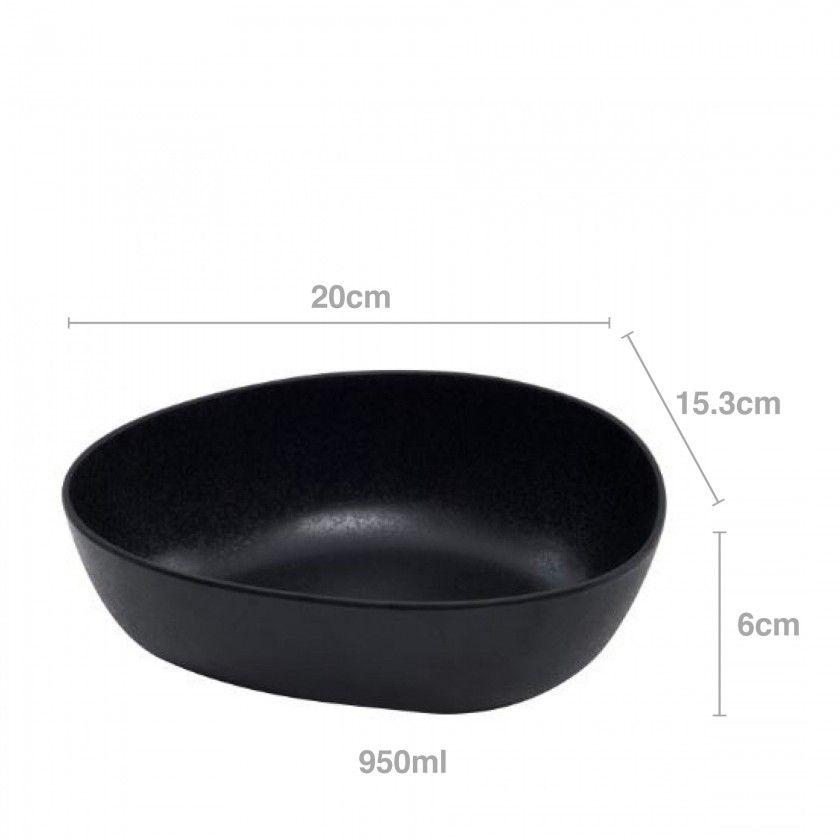 Tigela Melamina Karola Preto 950ml 20X15.3X6cm Tigela Melamina Karola Preto 950ml 20X15.3X6cm