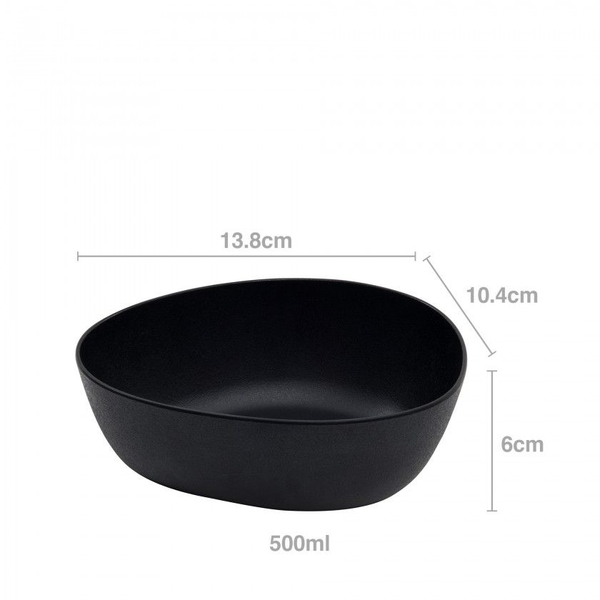 Tigela Melamina Karola Preto 500ml 13.8X10.4X6cm