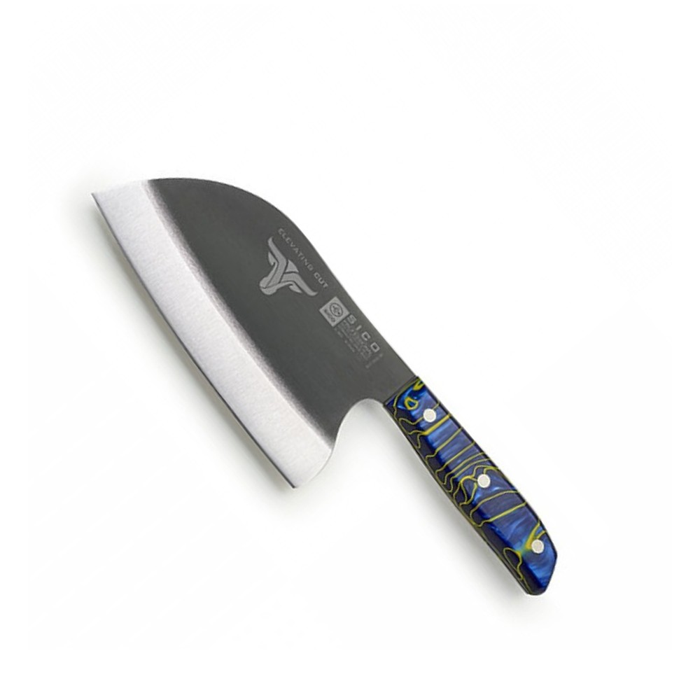Faca S�rvia Cabo Acr�lico Sico Efeito M�rmore Azul 20cm