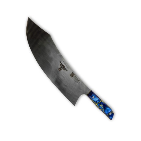 Faca Talho Cabo Acrílico Sico Efeito Mármore Azul 34cm - Image product