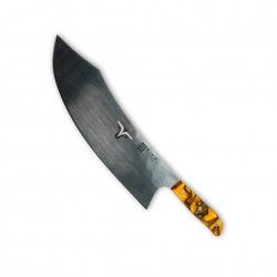 Faca Talho Cabo Acrlico Sico Efeito Mrmore Laranja 34cm