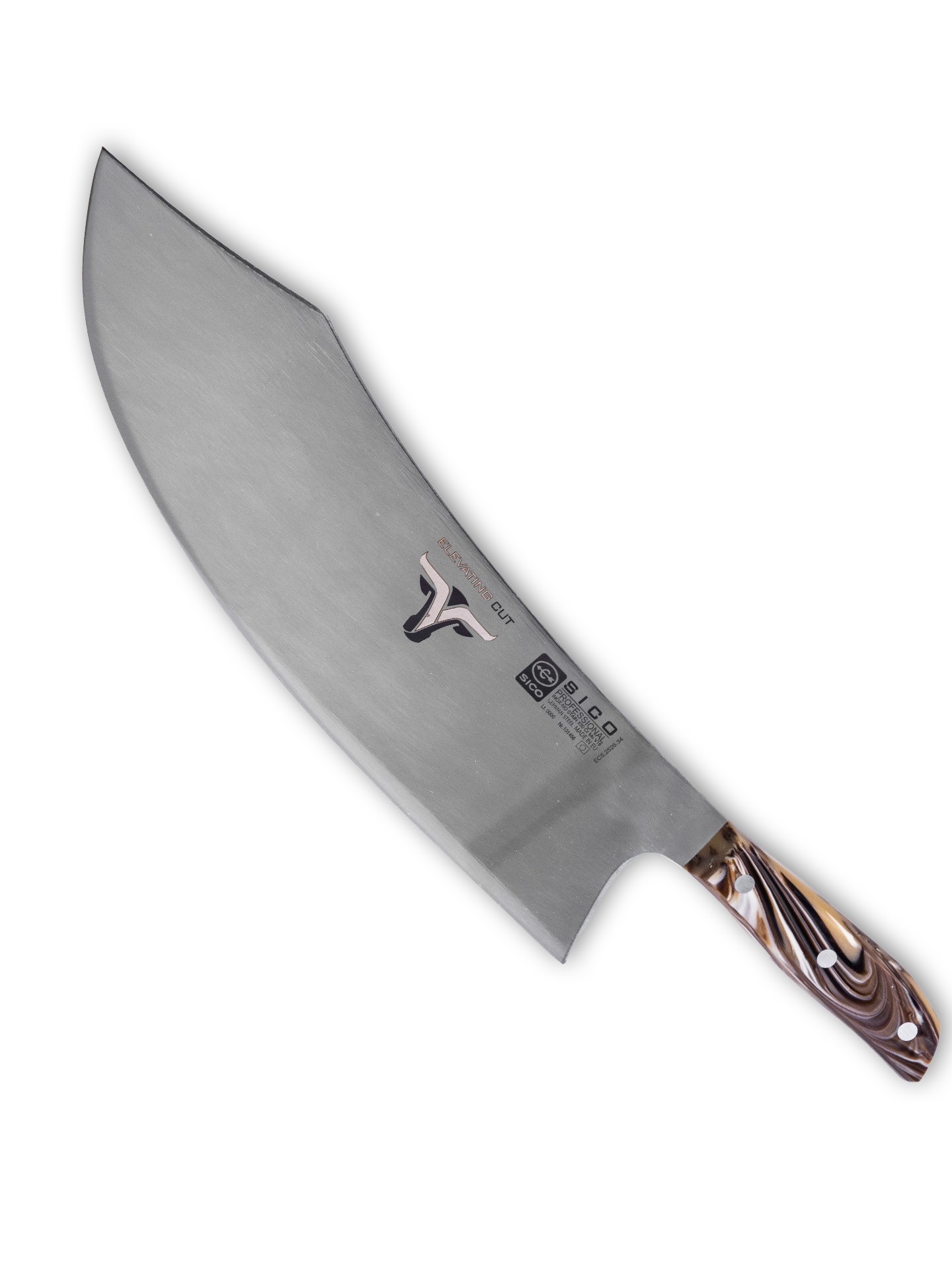 Faca Talho Cabo Acrílico Sico Efeito Mármore Creme 34cm