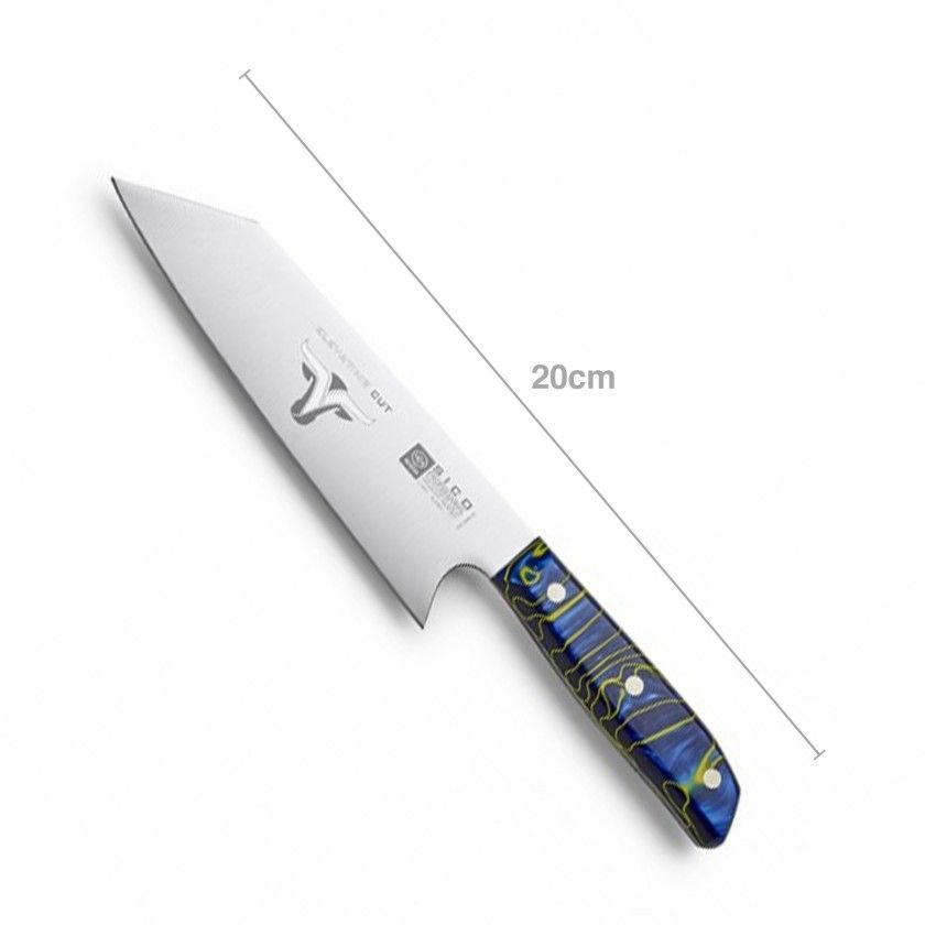Faca Chefe Cabo Acrílico Sico Efeito Mármore Azul 20cm Faca Chefe Cabo Acrílico Sico Efeito Mármore Azul 20cm
