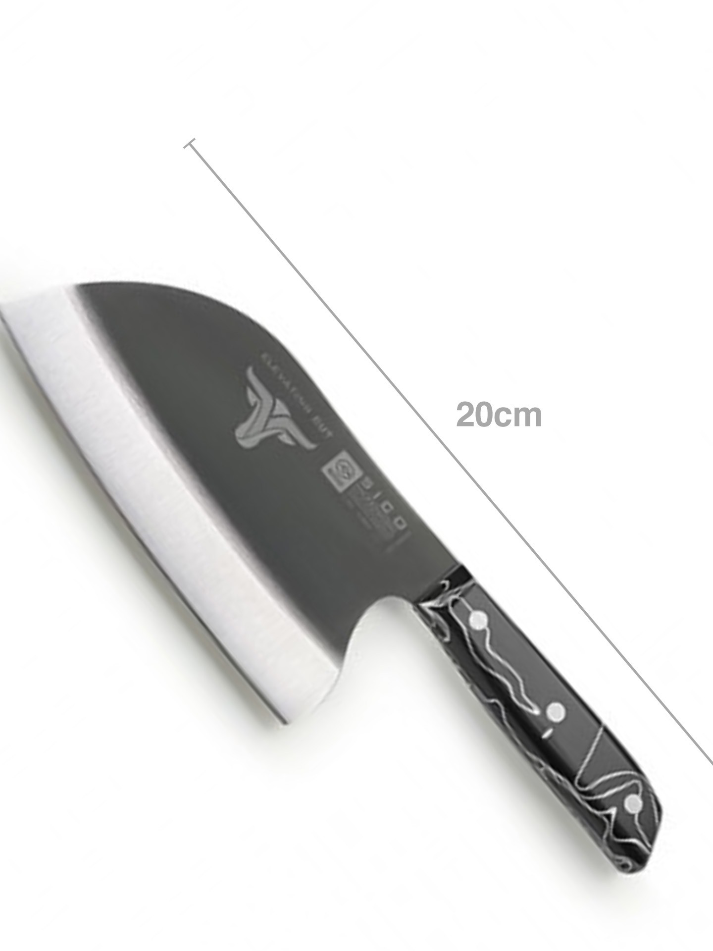 Faca Sérvia Cabo Acrílico Sico Efeito Mármore Preto 20cm