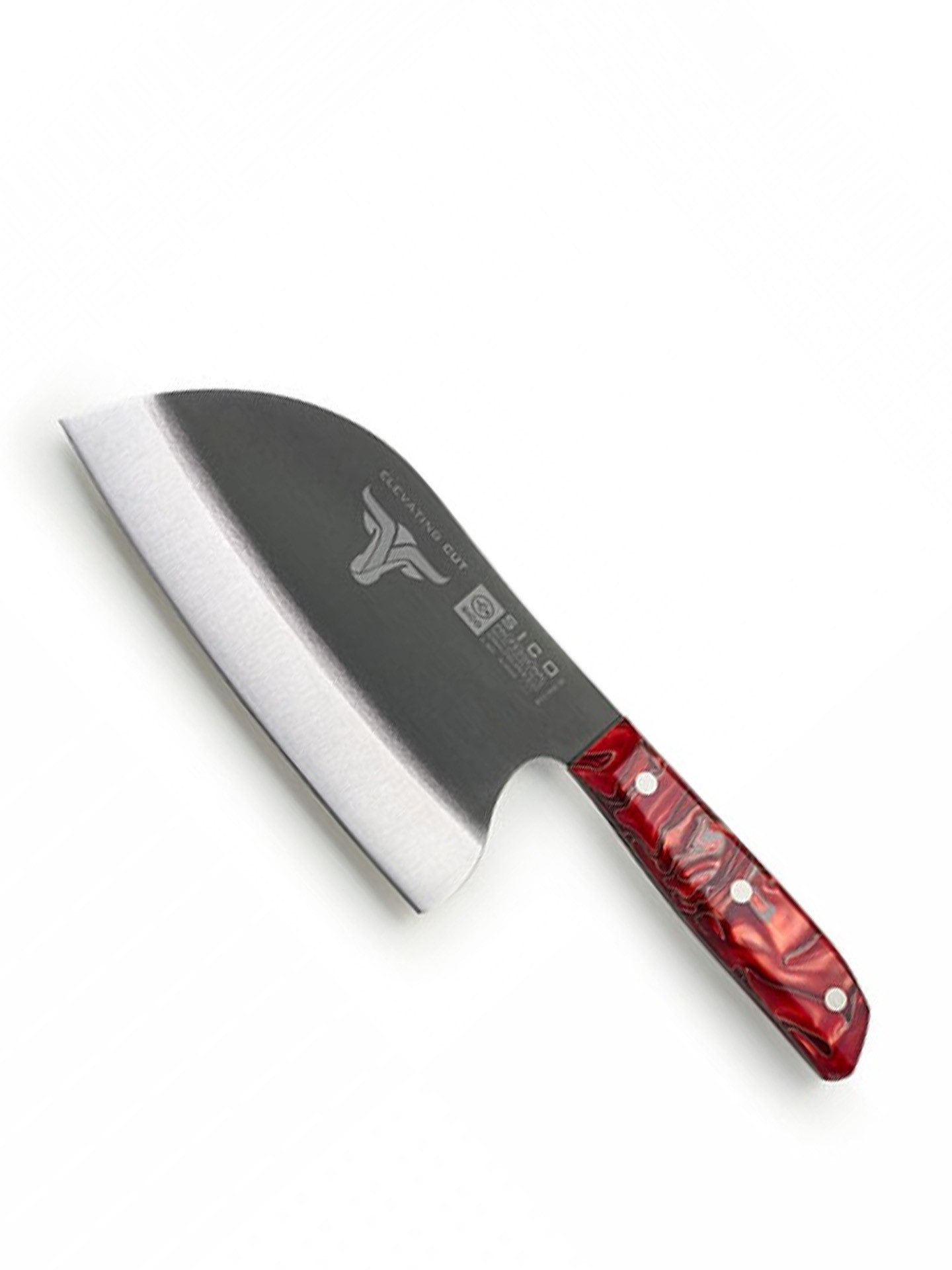 Faca Sérvia Cabo Acrílico Sico Efeito Mármore Vermelho 20cm