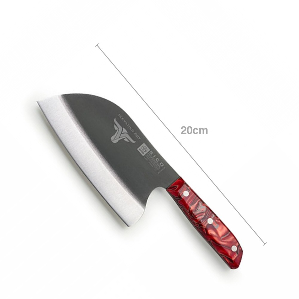 Faca S�rvia Cabo Acr�lico Sico Efeito M�rmore Vermelho 20cm