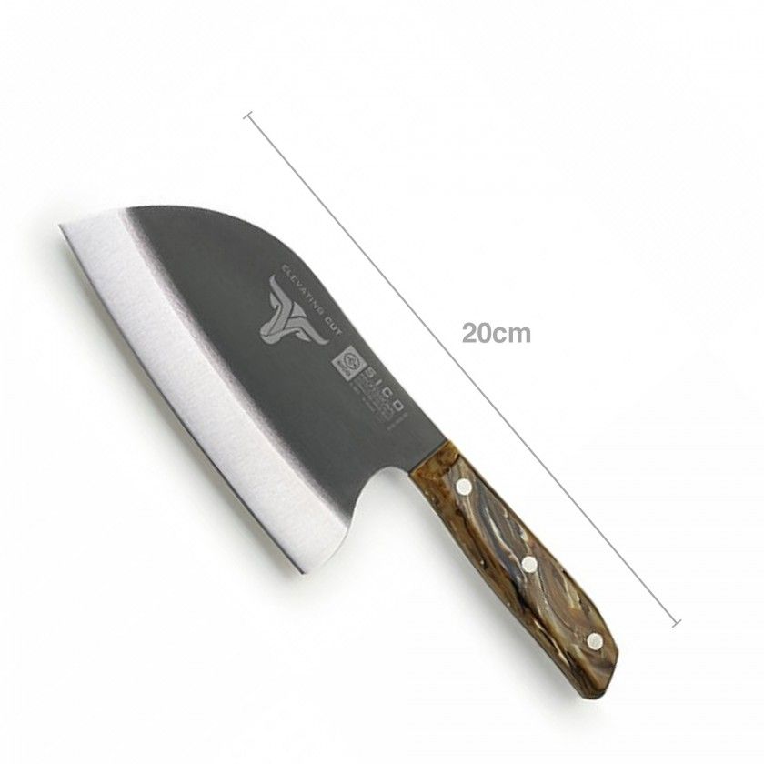 Faca Sérvia Cabo Acrílico Sico Efeito Mármore Creme 20cm Faca Sérvia Cabo Acrílico Sico Efeito Mármore Creme 20cm