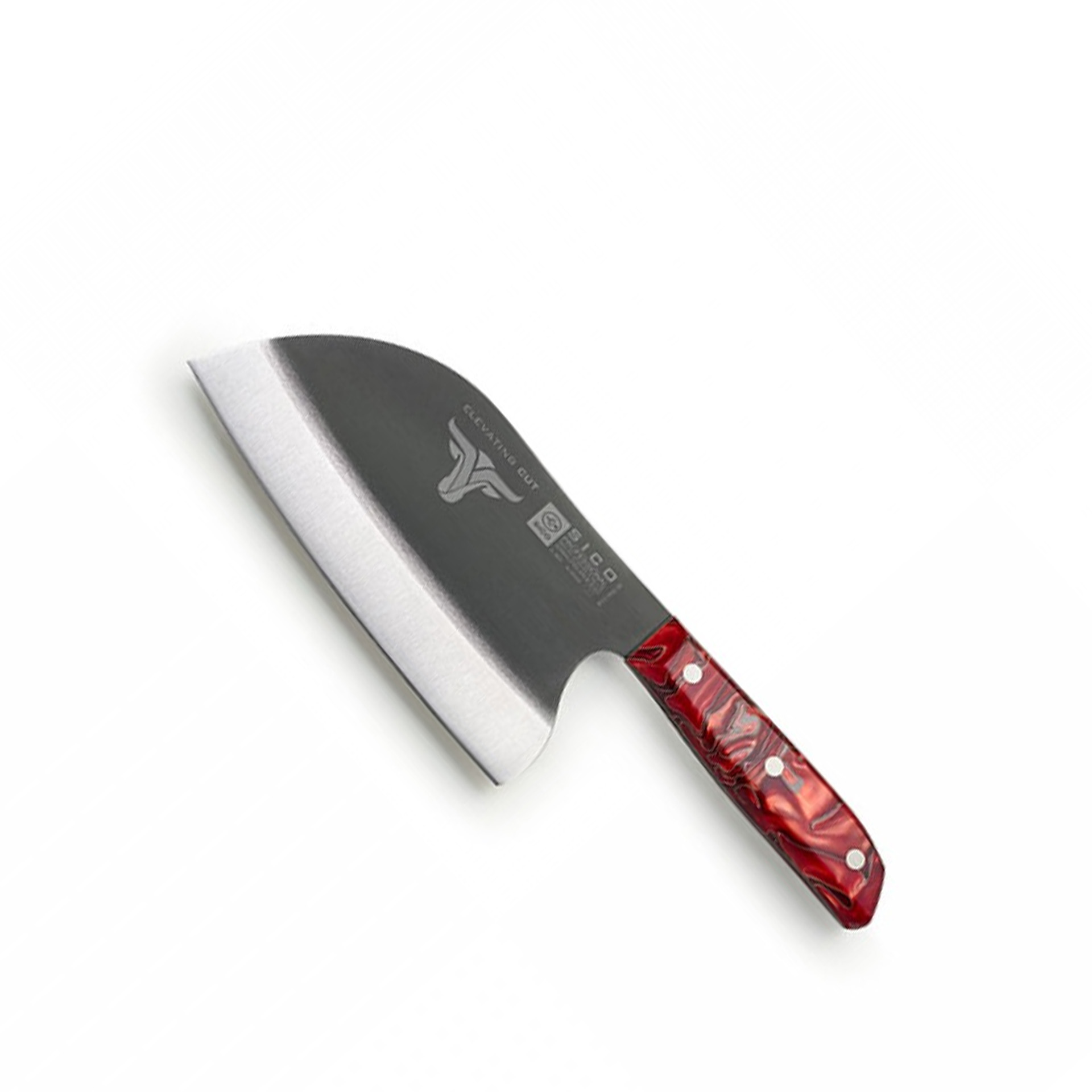 Faca Sérvia Cabo Acrílico Sico Efeito Mármore Vermelho 20cm