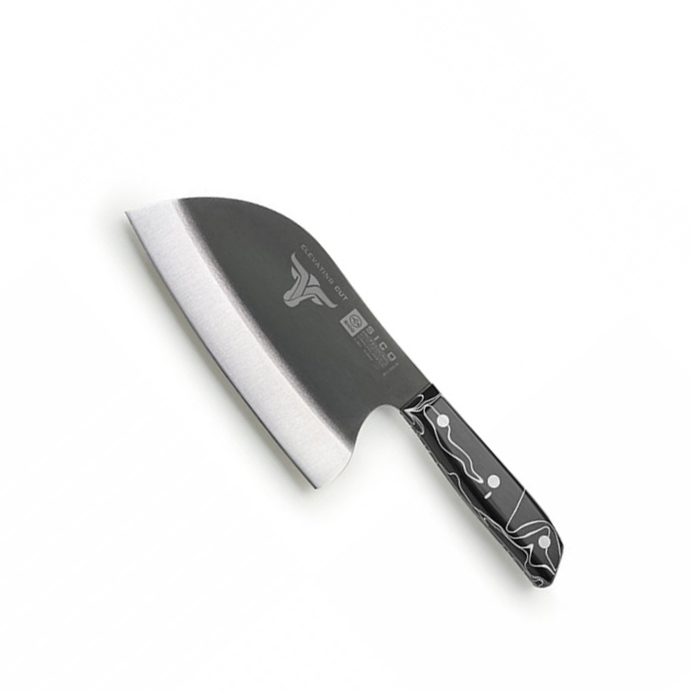 Faca S�rvia Cabo Acr�lico Sico Efeito M�rmore Preto 20cm