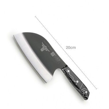 Faca S�rvia Cabo Acr�lico Sico Efeito M�rmore Preto 20cm