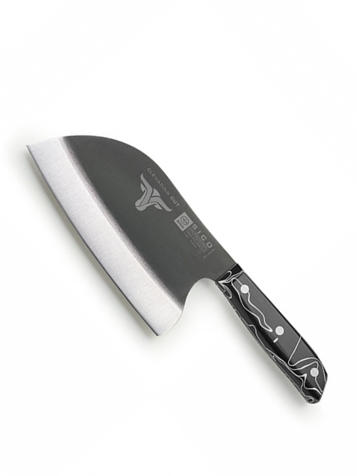 Faca Sérvia Cabo Acrílico Sico Efeito Mármore Preto 20cm
