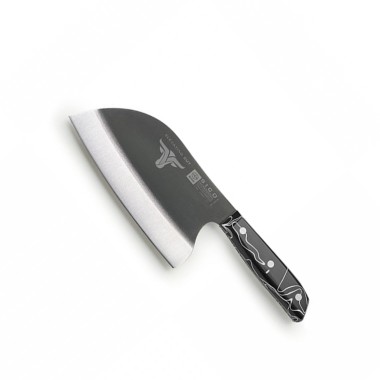 Faca S�rvia Cabo Acr�lico Sico Efeito M�rmore Preto 20cm