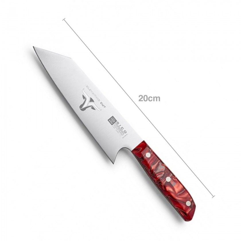 Faca Chefe Cabo Acrílico Sico Efeito Mármore Vermelho 20cm Faca Chefe Cabo Acrílico Sico Efeito Mármore Vermelho 20cm